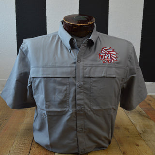 Jim Ned Indians - Grey Fishing Shirt