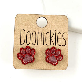 Paw Print Acrylic Studs