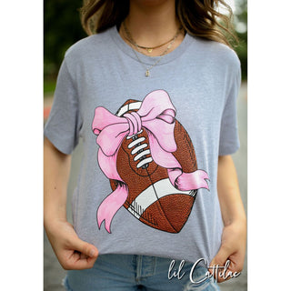 Football With Bow - Football Tee